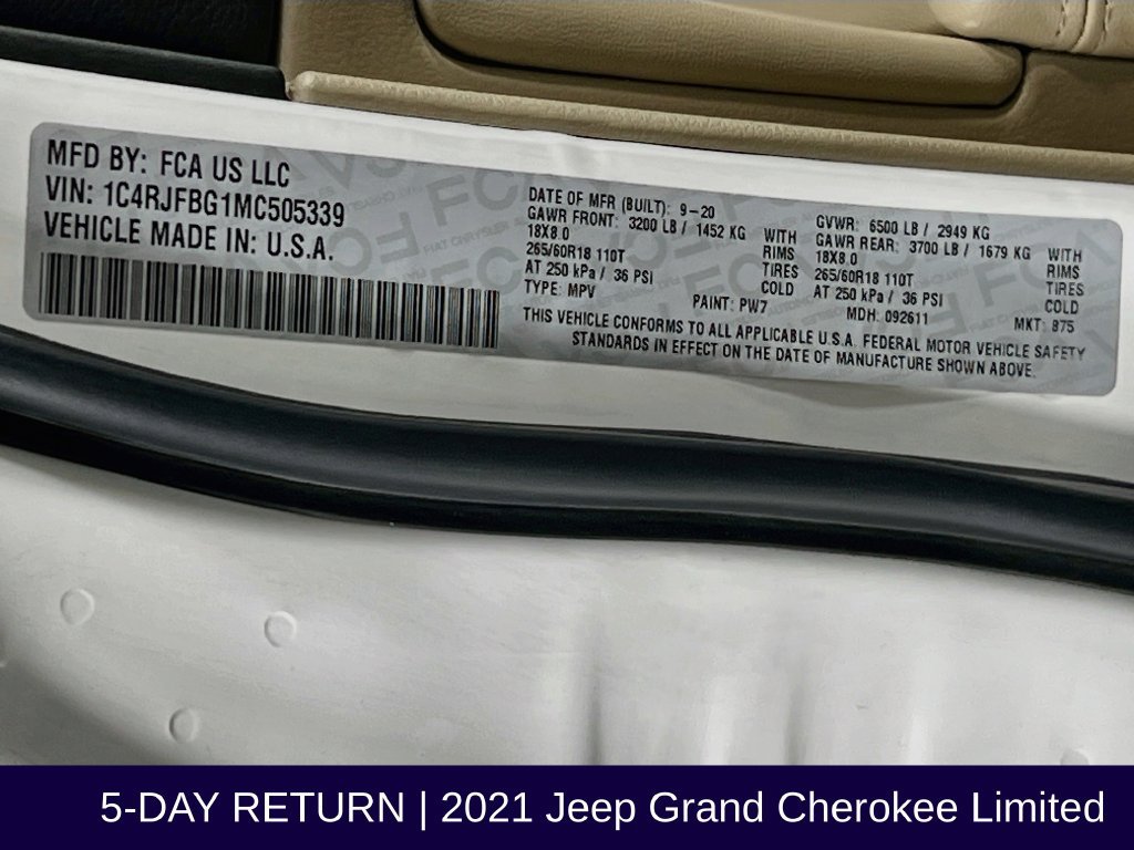 Used 2021 Jeep Grand Cherokee Limited AWD/4WD image 37
