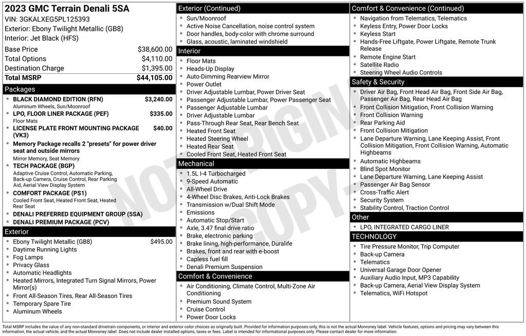 Used 2023 GMC Terrain Denali w/ Black Diamond Edition image 45