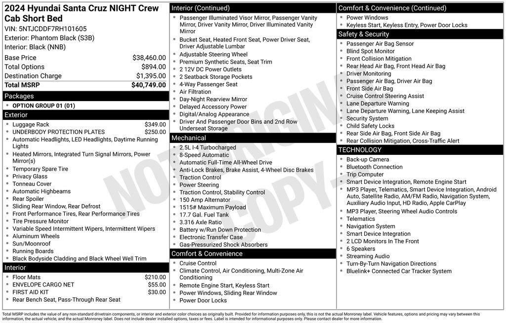 Used 2024 Hyundai Santa Cruz Night AWD/4WD image 9