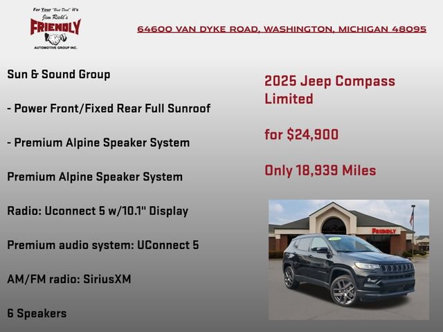 Used 2025 Jeep Compass Limited w/ Sun & Sound Group AWD/4WD image 10
