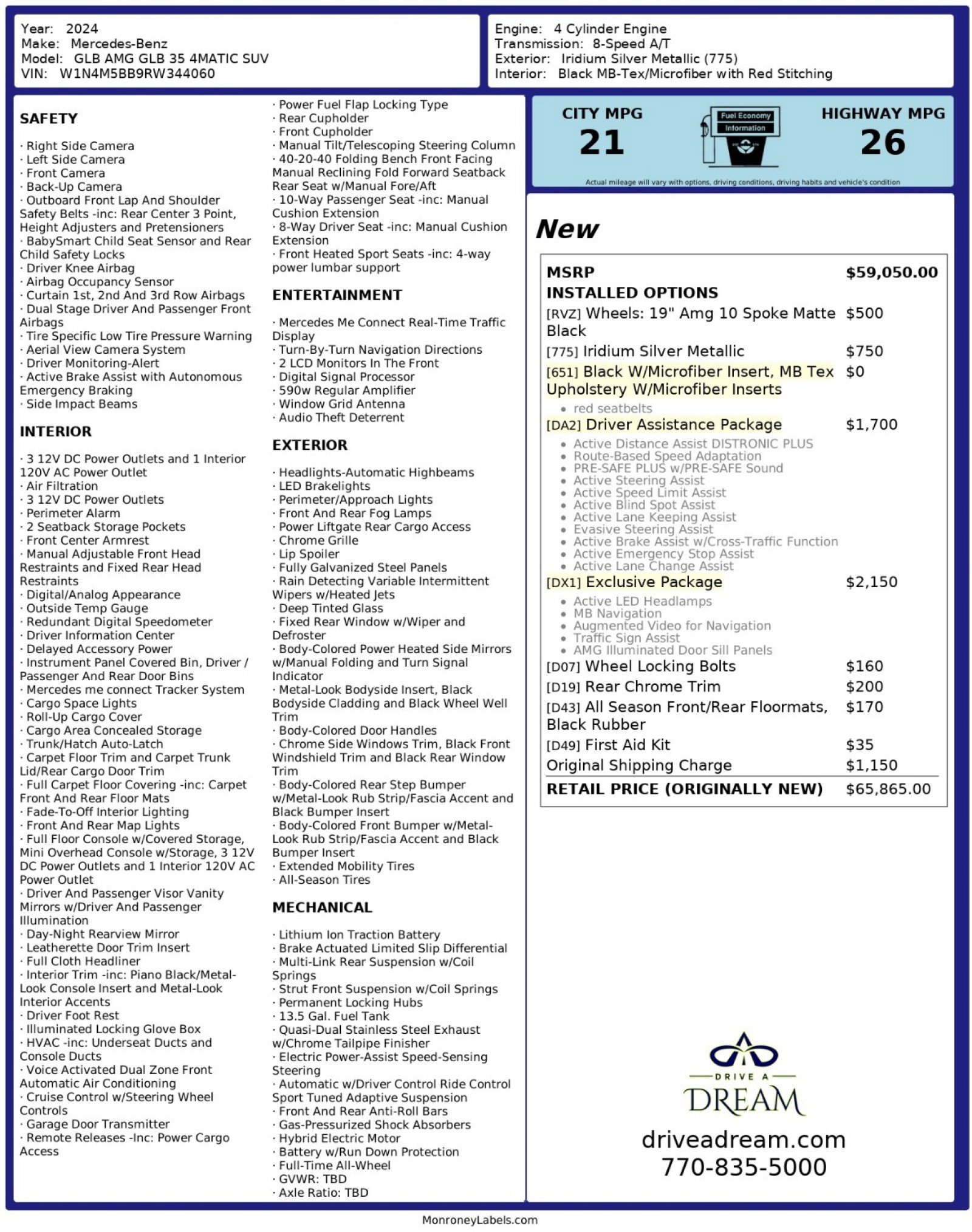 Used 2024 Mercedes-Benz GLB 35 AMG 4MATIC image 65