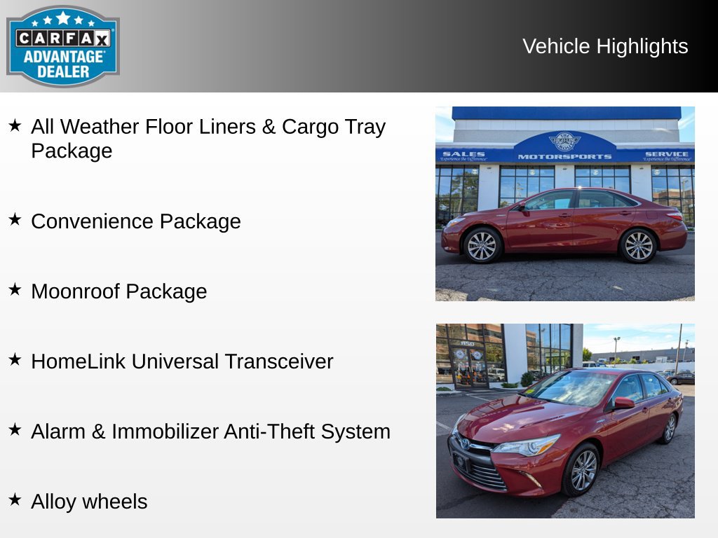 Used 2017 Toyota Camry XLE w/ Moonroof Package FWD image 4