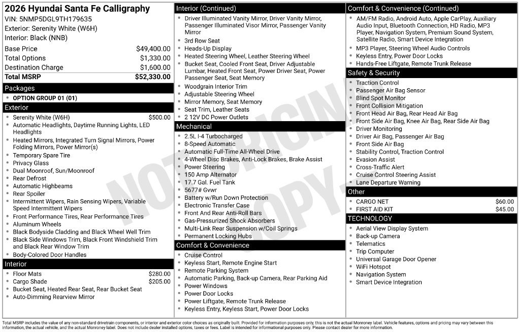 New 2026 Hyundai Santa Fe Calligraphy AWD/4WD image 4