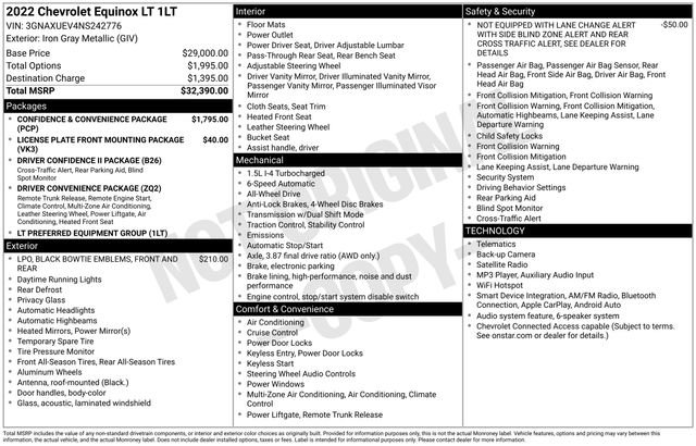 Used 2022 Chevrolet Equinox LT AWD/4WD image 33