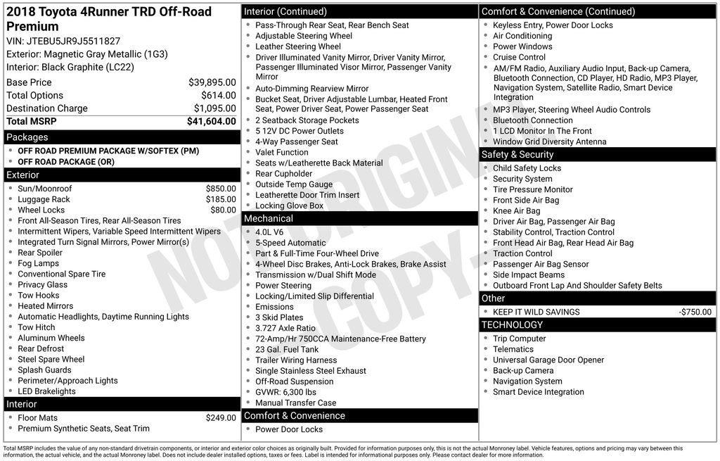 Used 2018 Toyota 4Runner TRD Off-Road Premium image 33