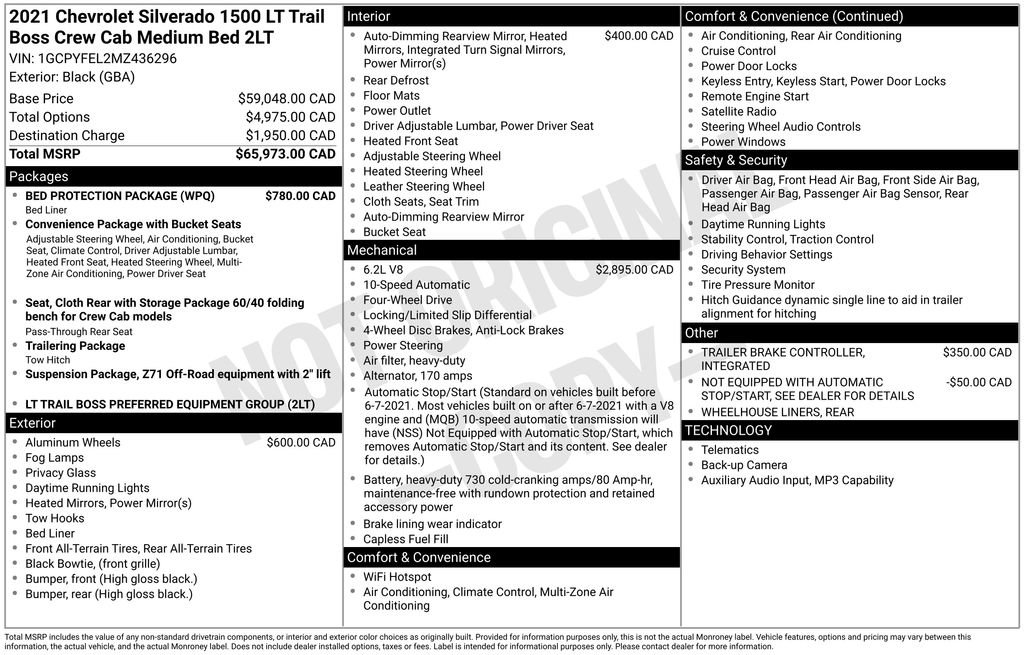 Used 2021 Chevrolet Silverado 1500 LT Trail Boss w/ Bed Protection Package AWD/4WD image 42
