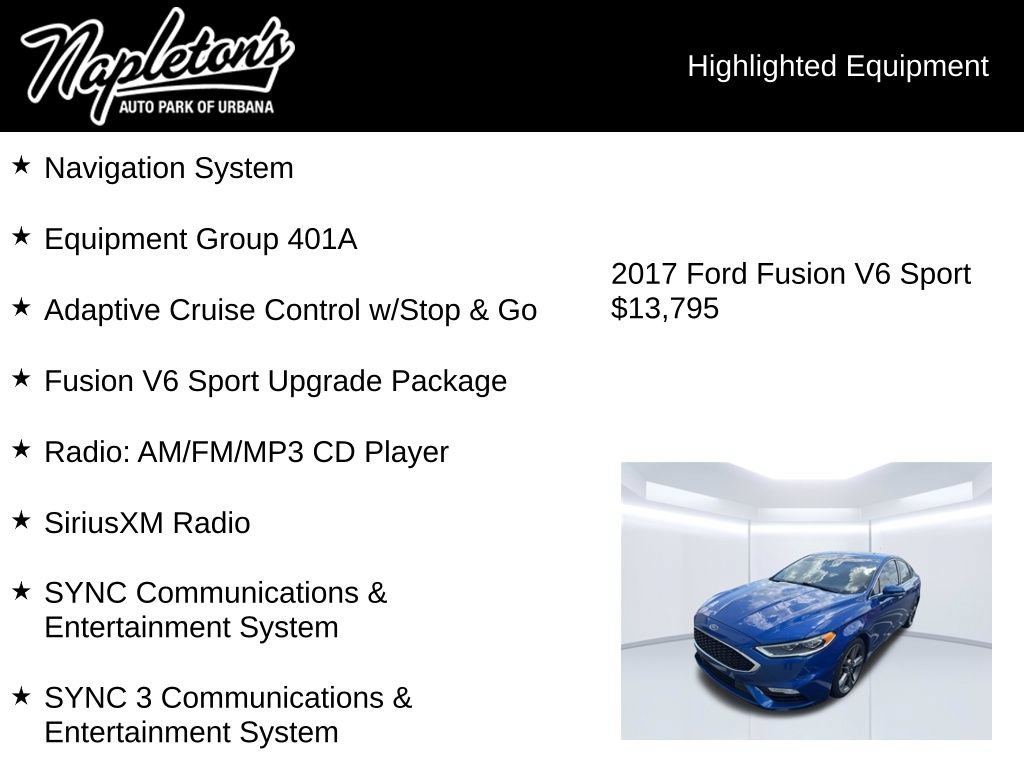 Used 2017 Ford Fusion Sport w/ Equipment Group 401A AWD/4WD image 4