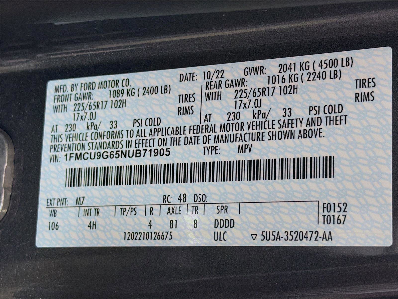 Used 2022 Ford Escape SE w/ Cold Weather Package image 31