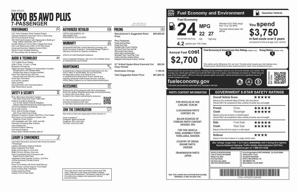 Used 2024 Volvo XC90 B5 Plus image 4
