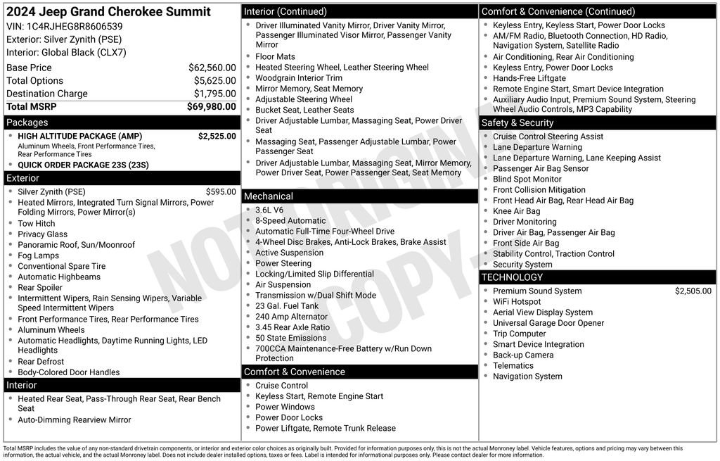 Certified 2024 Jeep Grand Cherokee Summit w/ High Altitude Package image 45