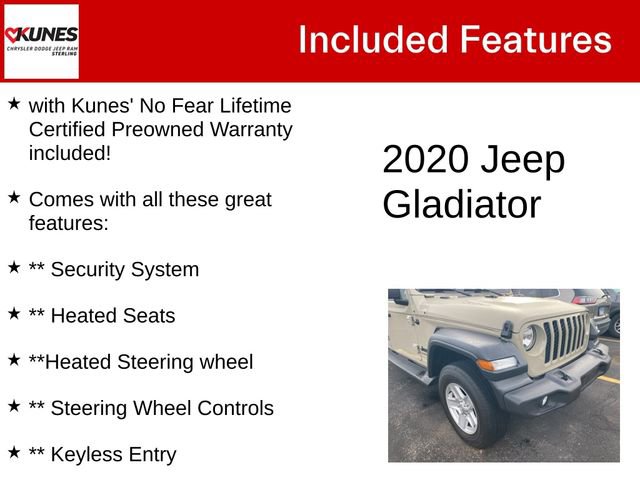 Used 2020 Jeep Gladiator Sport w/ Quick Order Package 24S image 4