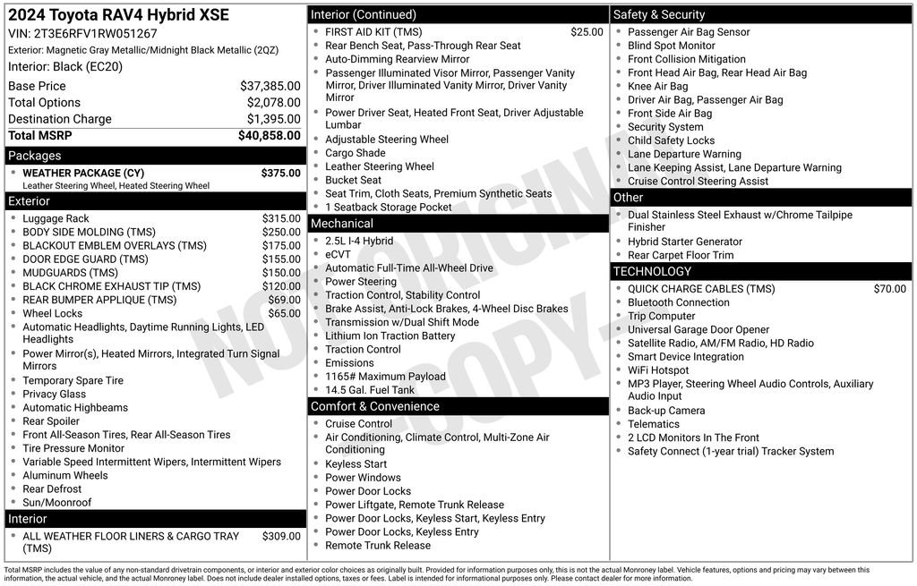 Used 2024 Toyota RAV4 XSE w/ Weather Package AWD/4WD image 29