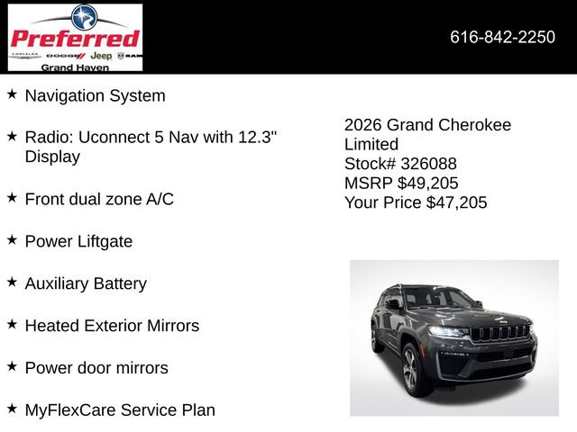 New 2026 Jeep Grand Cherokee Limited w/ Trailer Tow Package image 12