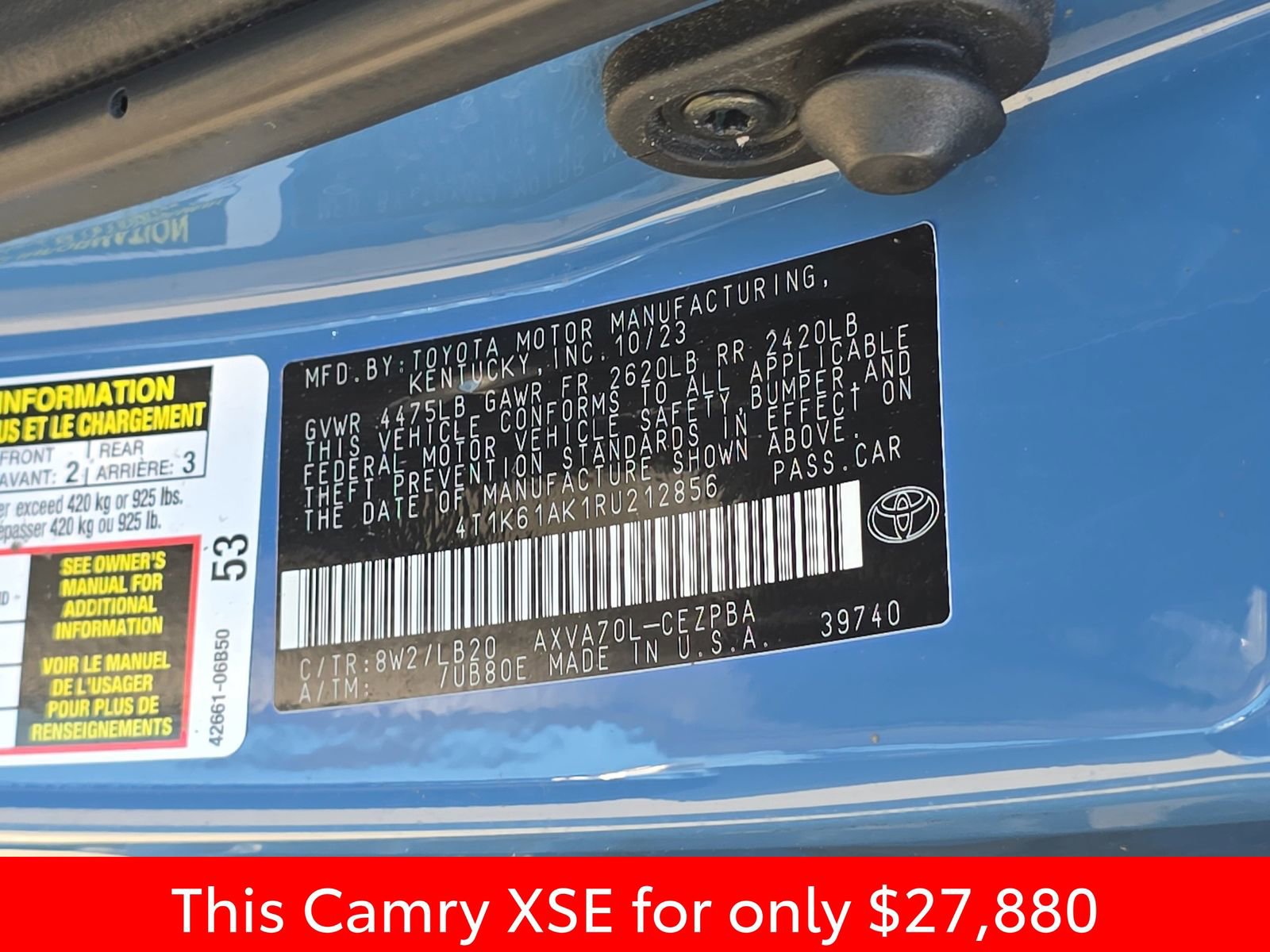 Used 2024 Toyota Camry XSE FWD image 41