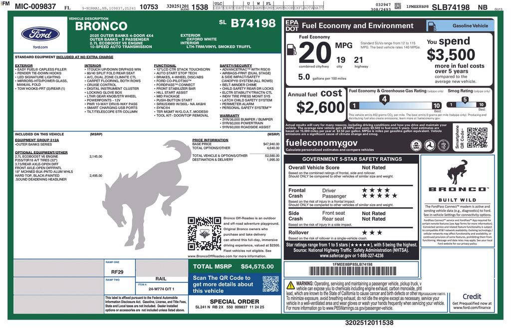 New 2025 Ford Bronco Outer Banks image 1