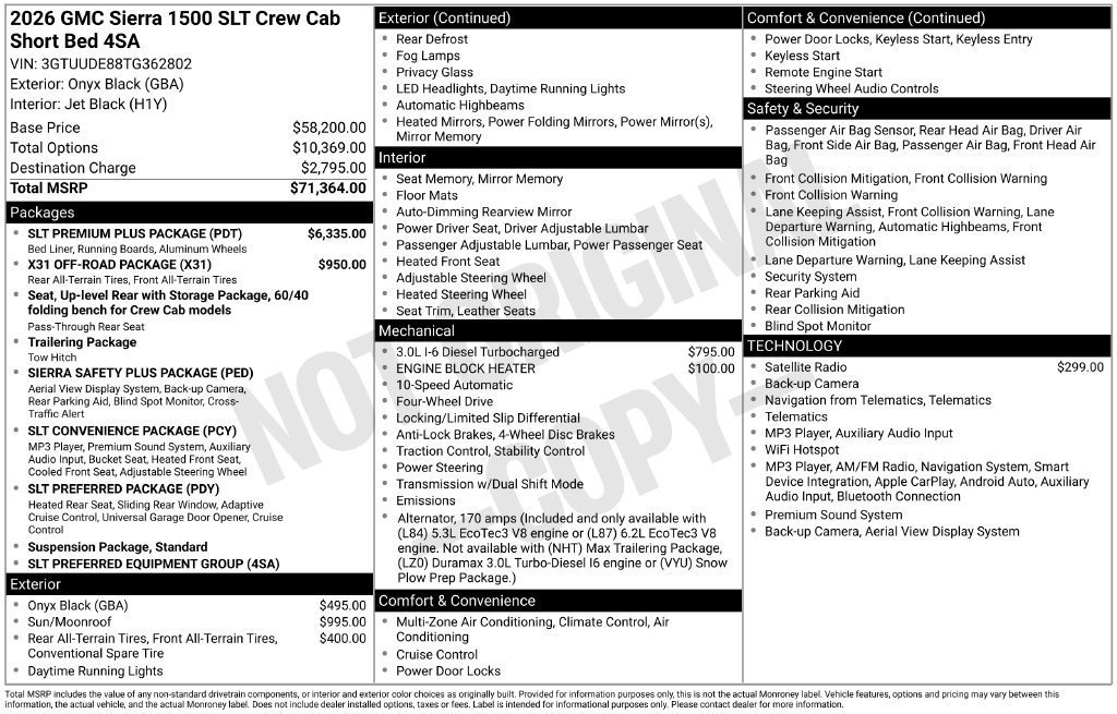 New 2026 GMC Sierra 1500 SLT w/ SLT Premium Plus Package AWD/4WD image 4