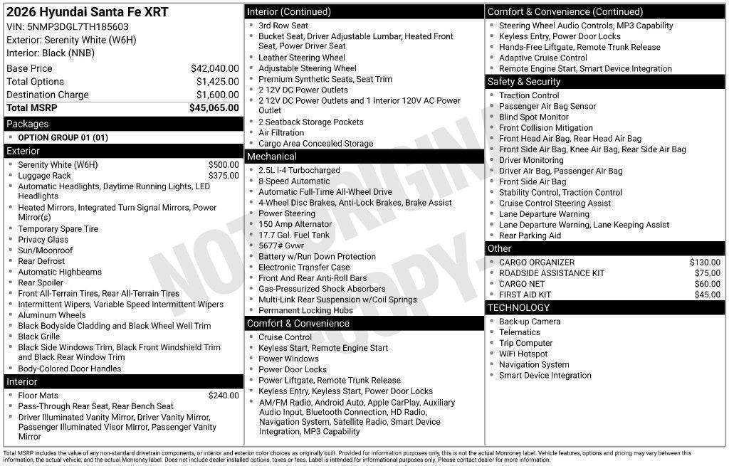 New 2026 Hyundai Santa Fe XRT AWD/4WD image 99