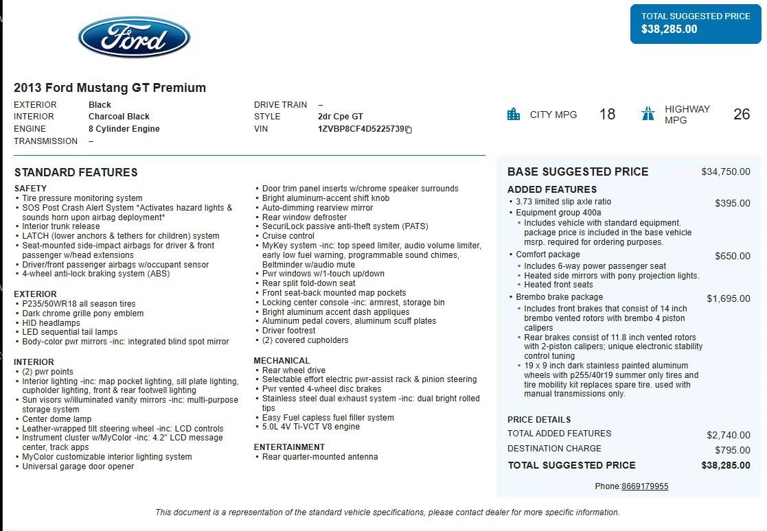 Used 2013 Ford Mustang GT Premium w/ Brembo Brake Pkg RWD image 56