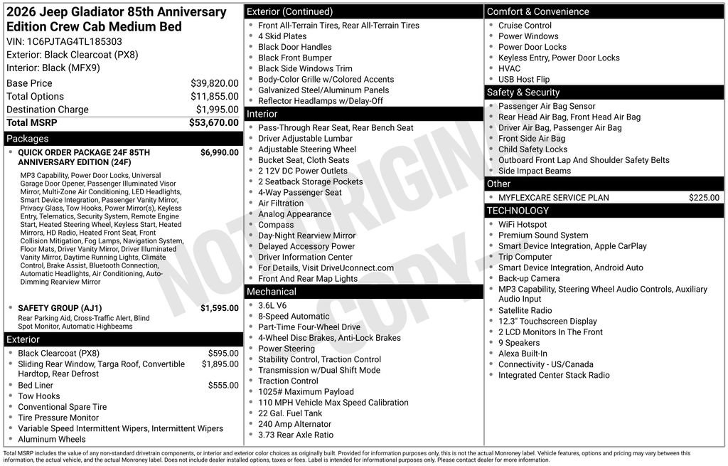 New 2026 Jeep Gladiator Sport AWD/4WD image 36