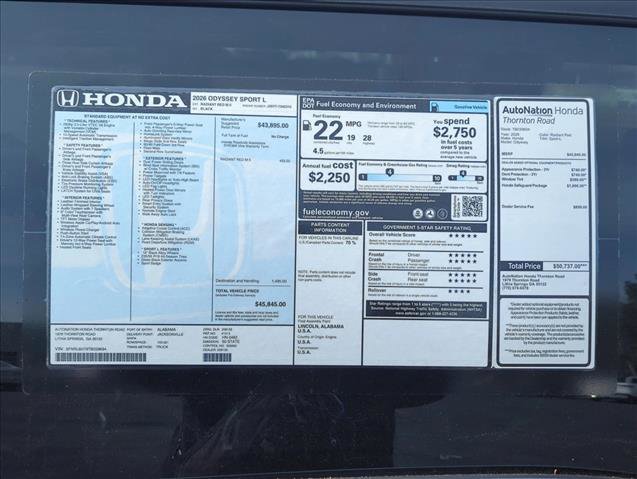 New 2026 Honda Odyssey Sport-L image 22