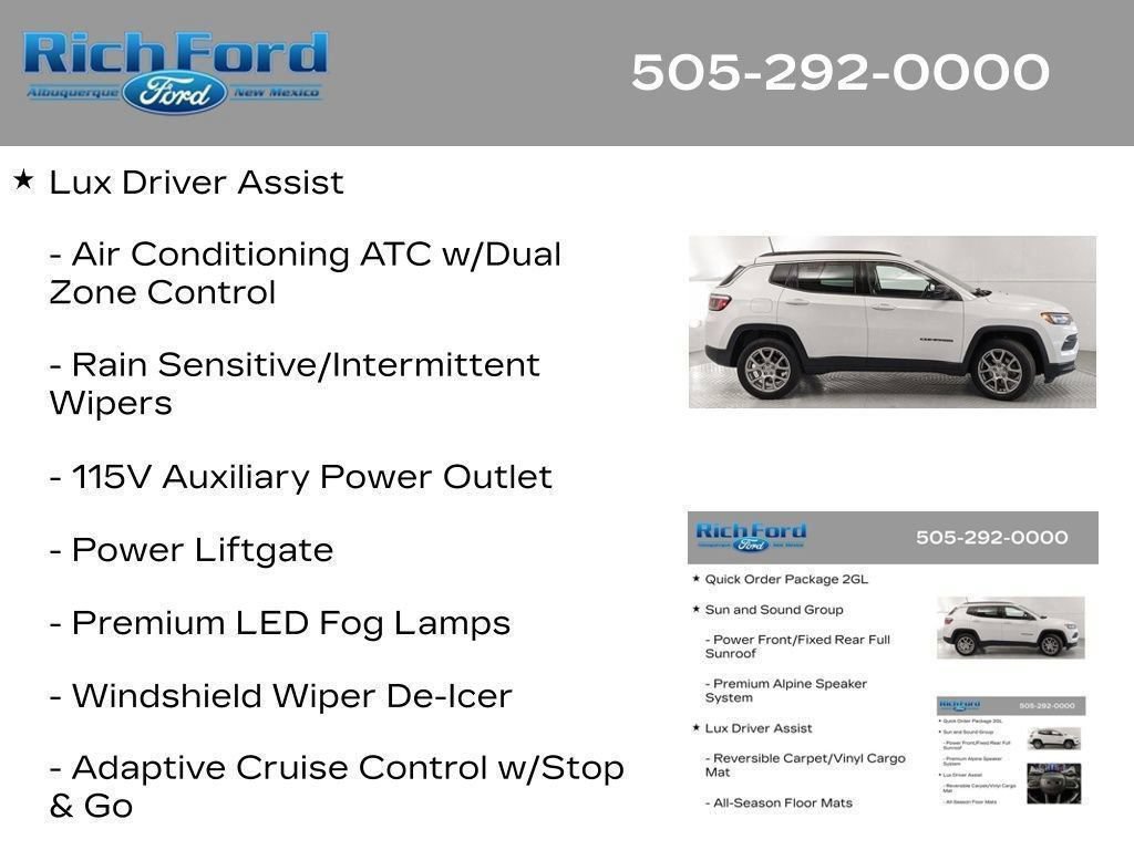 Used 2022 Jeep Compass Latitude w/ Sun and Sound Group AWD/4WD image 58