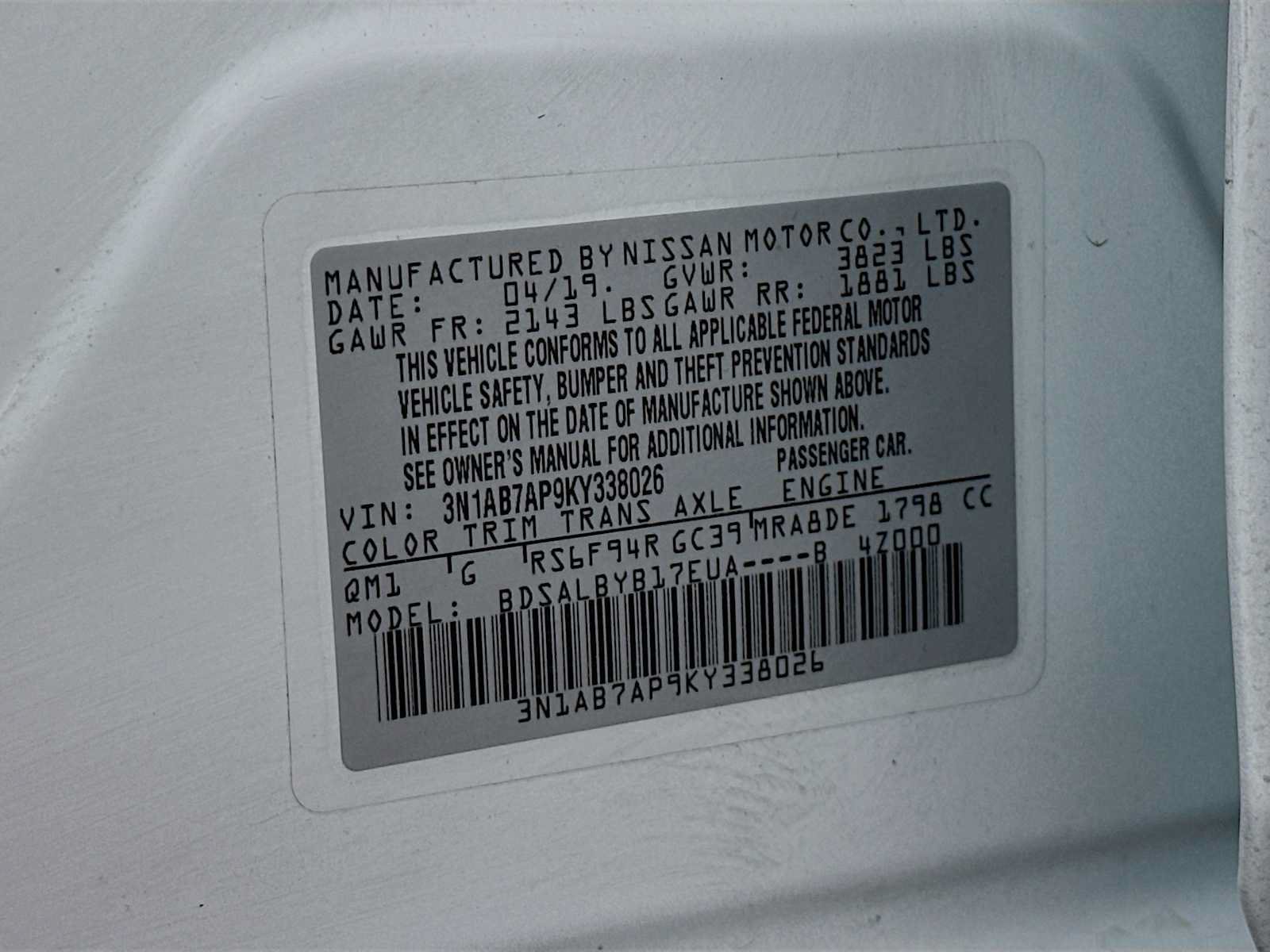 Used 2019 Nissan Sentra S FWD image 28