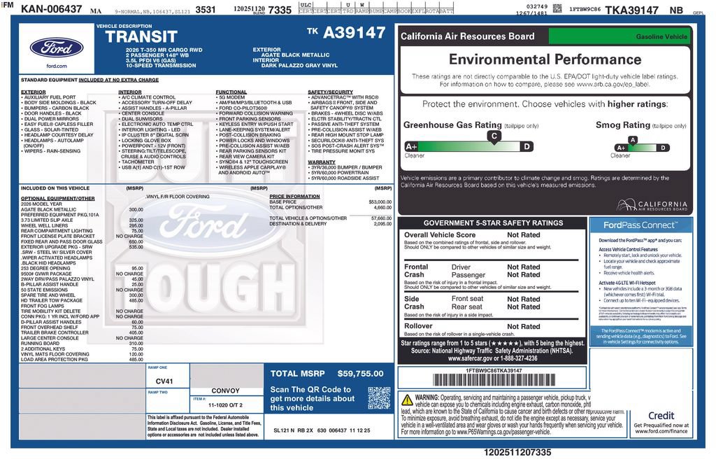 New 2026 Ford Transit 350 148 Medium Roof w/ Exterior Upgrade Package RWD image 5