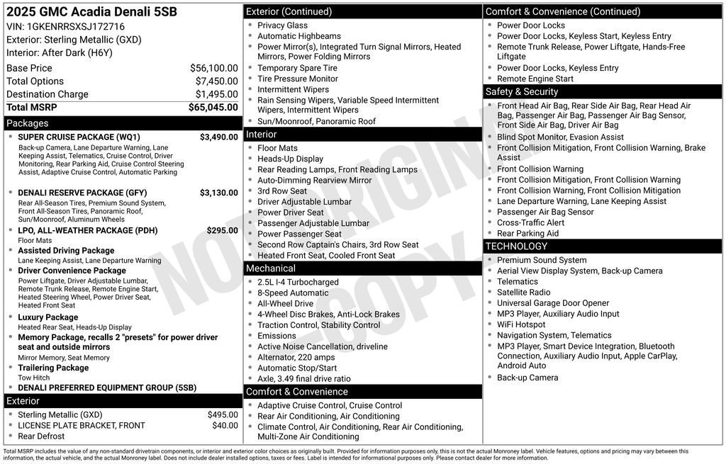 Certified 2025 GMC Acadia Denali w/ Super Cruise Package AWD/4WD image 48