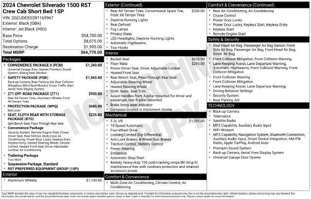 Used 2024 Chevrolet Silverado 1500 RST w/ Convenience Package II AWD/4WD image 2