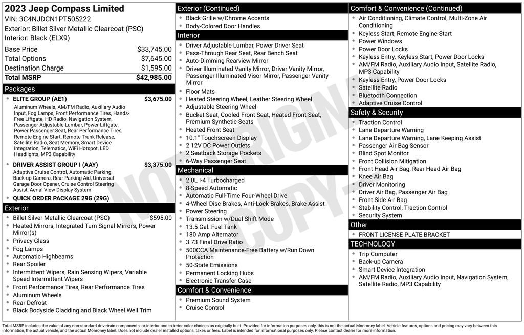 Used 2023 Jeep Compass Limited w/ Elite Group AWD/4WD image 8
