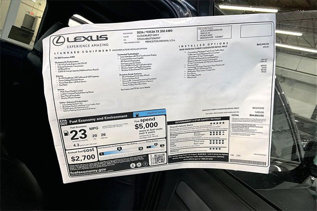 New 2026 Lexus TX 350 AWD image 13
