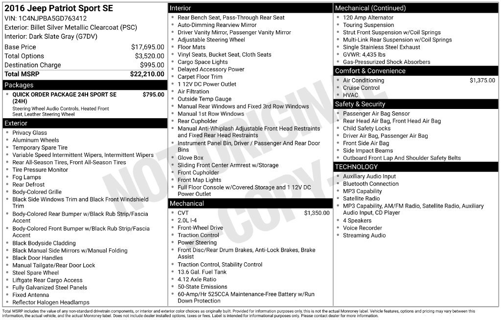 Used 2016 Jeep Patriot Sport FWD image 5