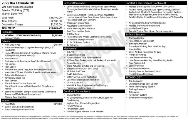 Certified 2022 Kia Telluride SX w/ Nightfall Edition Package image 15