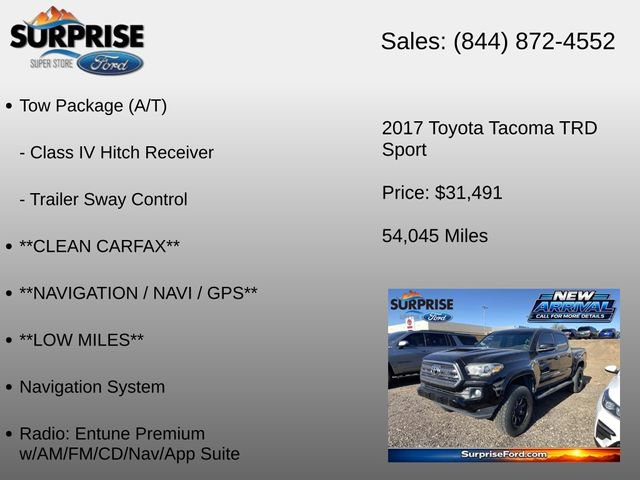 Used 2017 Toyota Tacoma TRD Sport w/ Tow Package (A/T) AWD/4WD image 15