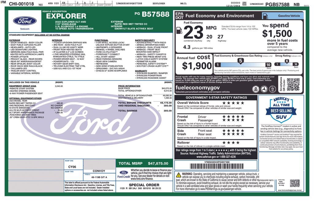 Used 2023 Ford Explorer XLT w/ Equipment Group 202A image 4