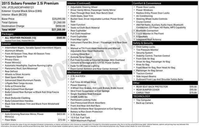 Used 2015 Subaru Forester 2.5i Premium w/ All-Weather Package image 15