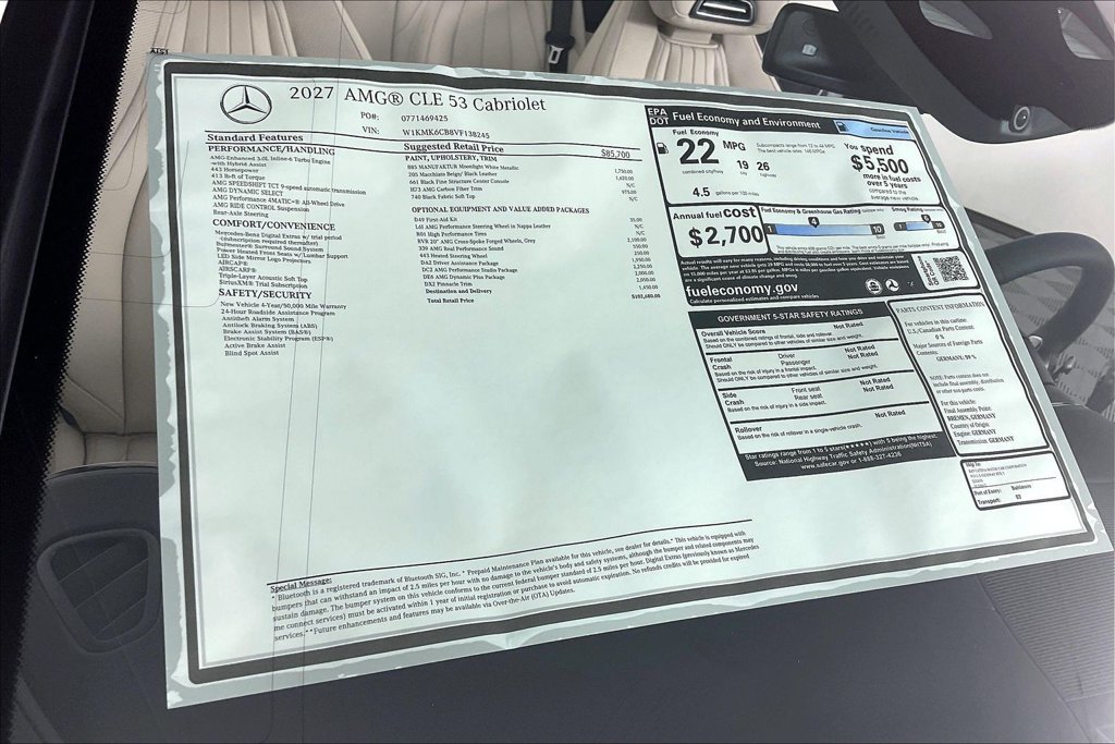 New 2027 Mercedes-Benz CLE 53 AMG 4MATIC Cabriolet image 13
