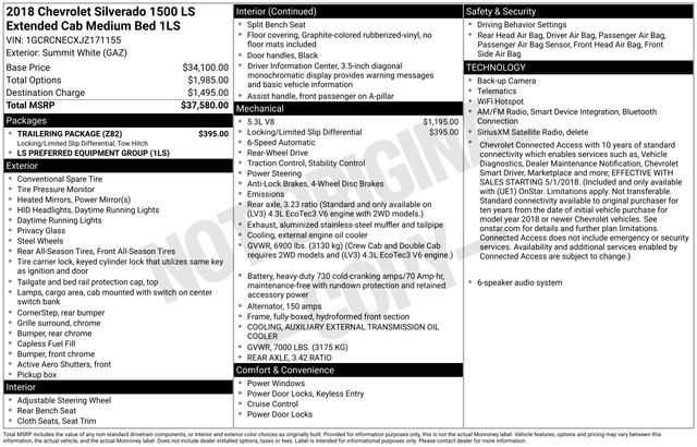 Used 2018 Chevrolet Silverado 1500 LS w/ Trailering Package RWD image 5