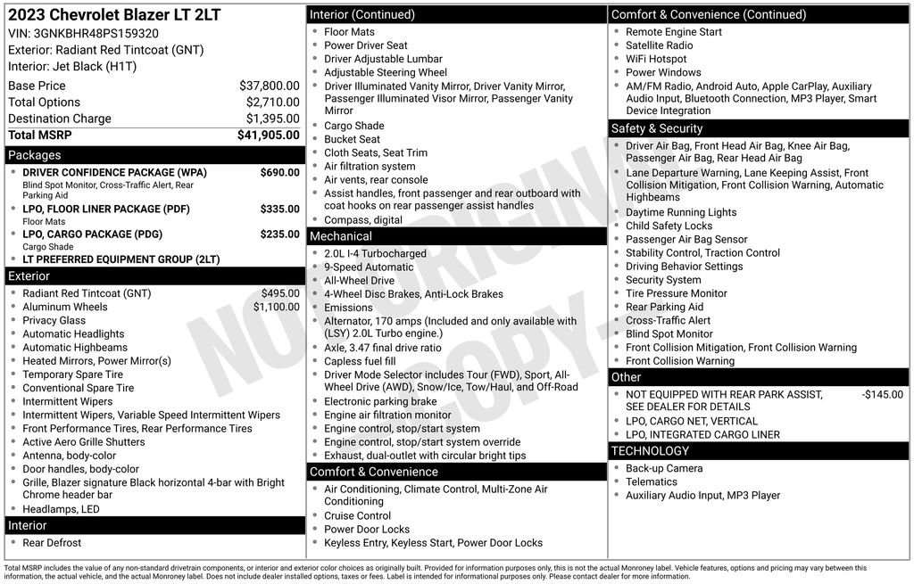 Used 2023 Chevrolet Blazer LT w/ Driver Confidence Package image 6