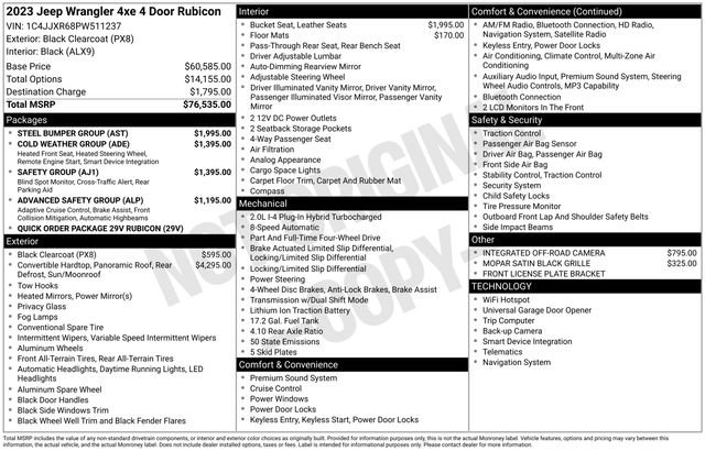 Used 2023 Jeep Wrangler Unlimited Rubicon 4xe w/ Steel Bumper Group AWD/4WD image 5