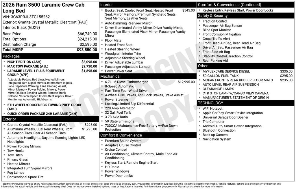 New 2026 RAM 3500 Laramie w/ Night Edition AWD/4WD image 9