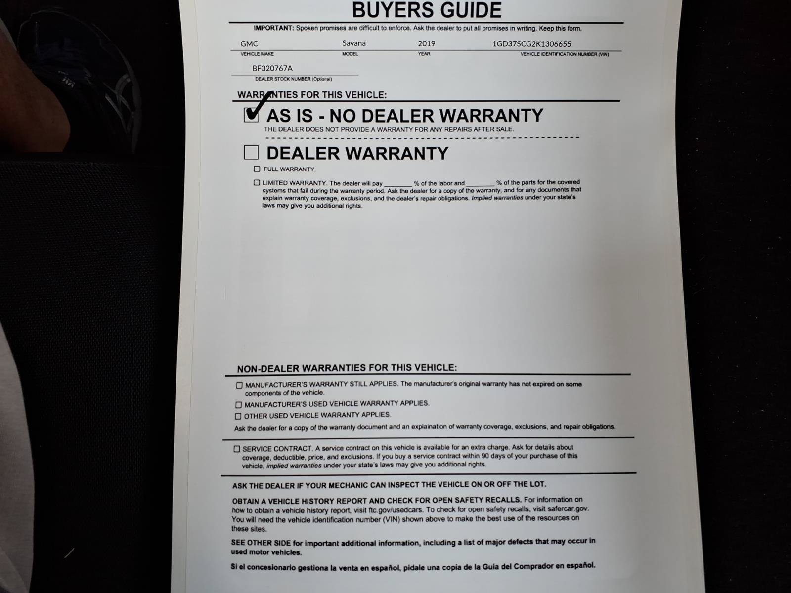 Used 2019 GMC Savana 3500 w/ Power Convenience Package RWD image 34