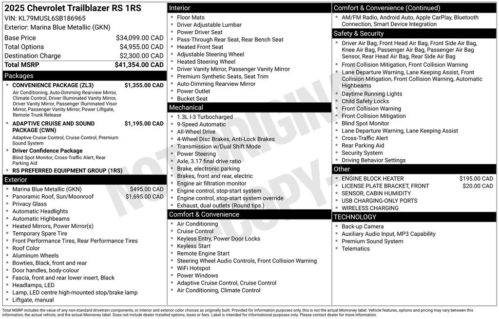 Used 2025 Chevrolet TrailBlazer RS w/ Convenience Package AWD/4WD image 28