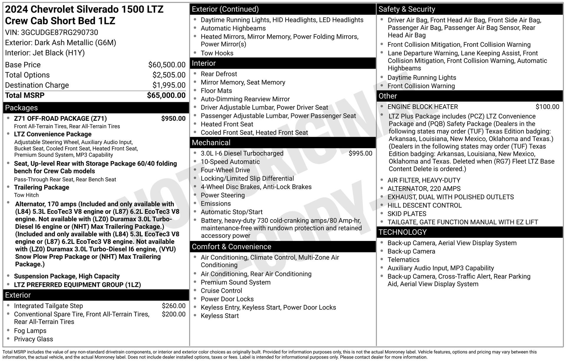 Used 2024 Chevrolet Silverado 1500 LTZ w/ Z71 Off-Road Package image 33