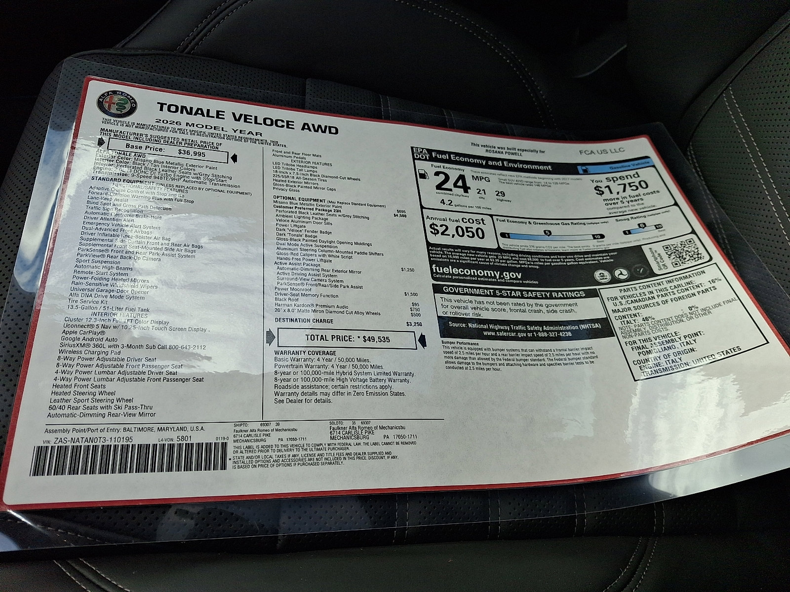 New 2026 Alfa Romeo Tonale w/ Active Assist Package image 12