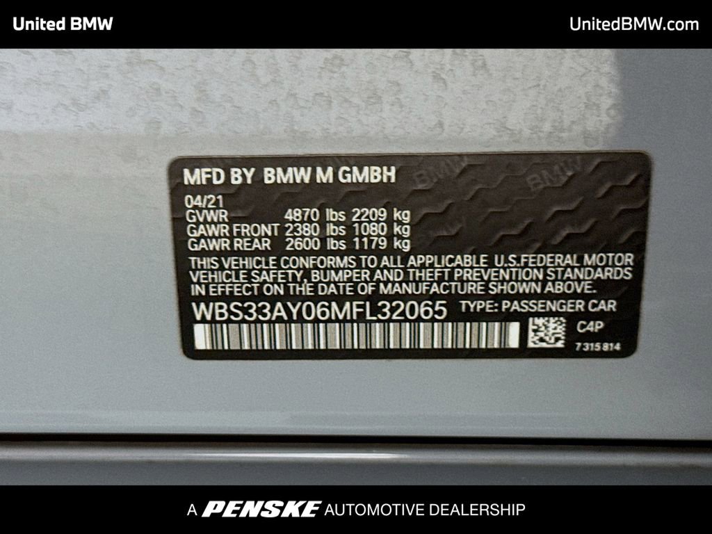 Used 2021 BMW M3 Competition w/ M Driver's Package RWD image 13