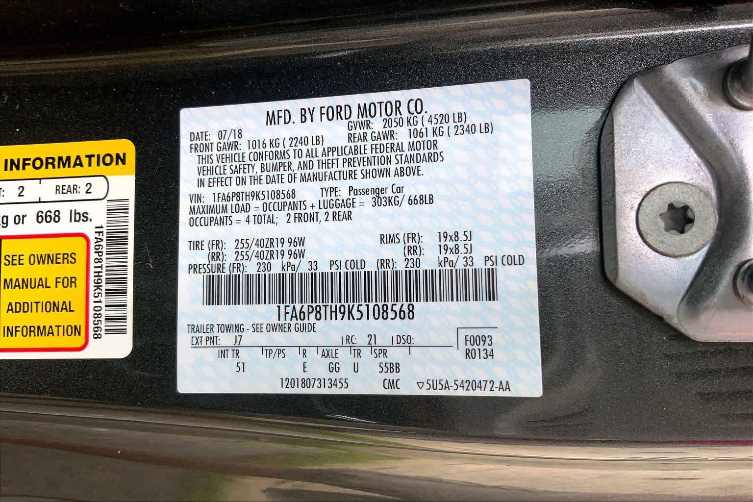 Used 2019 Ford Mustang Premium w/ Equipment Group 201A RWD image 30