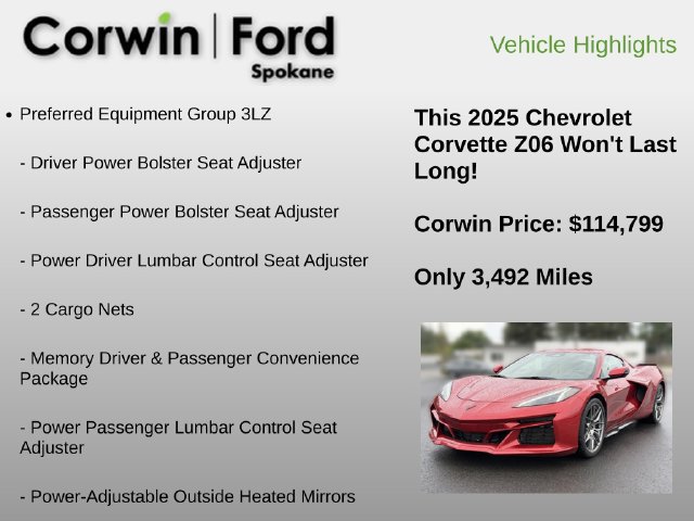 Used 2025 Chevrolet Corvette Z06 RWD image 6