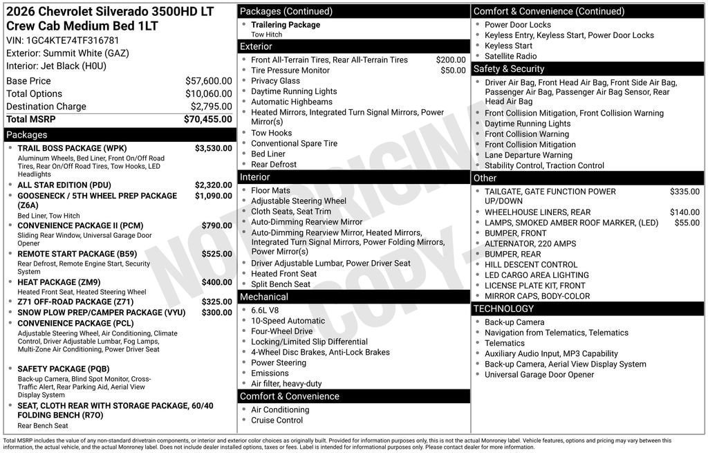 New 2026 Chevrolet Silverado 3500 LT w/ Trail Boss Package AWD/4WD image 11