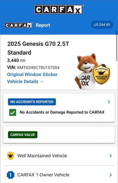 Used 2025 Genesis G70 2.5T w/ Sport Prestige Package image 4